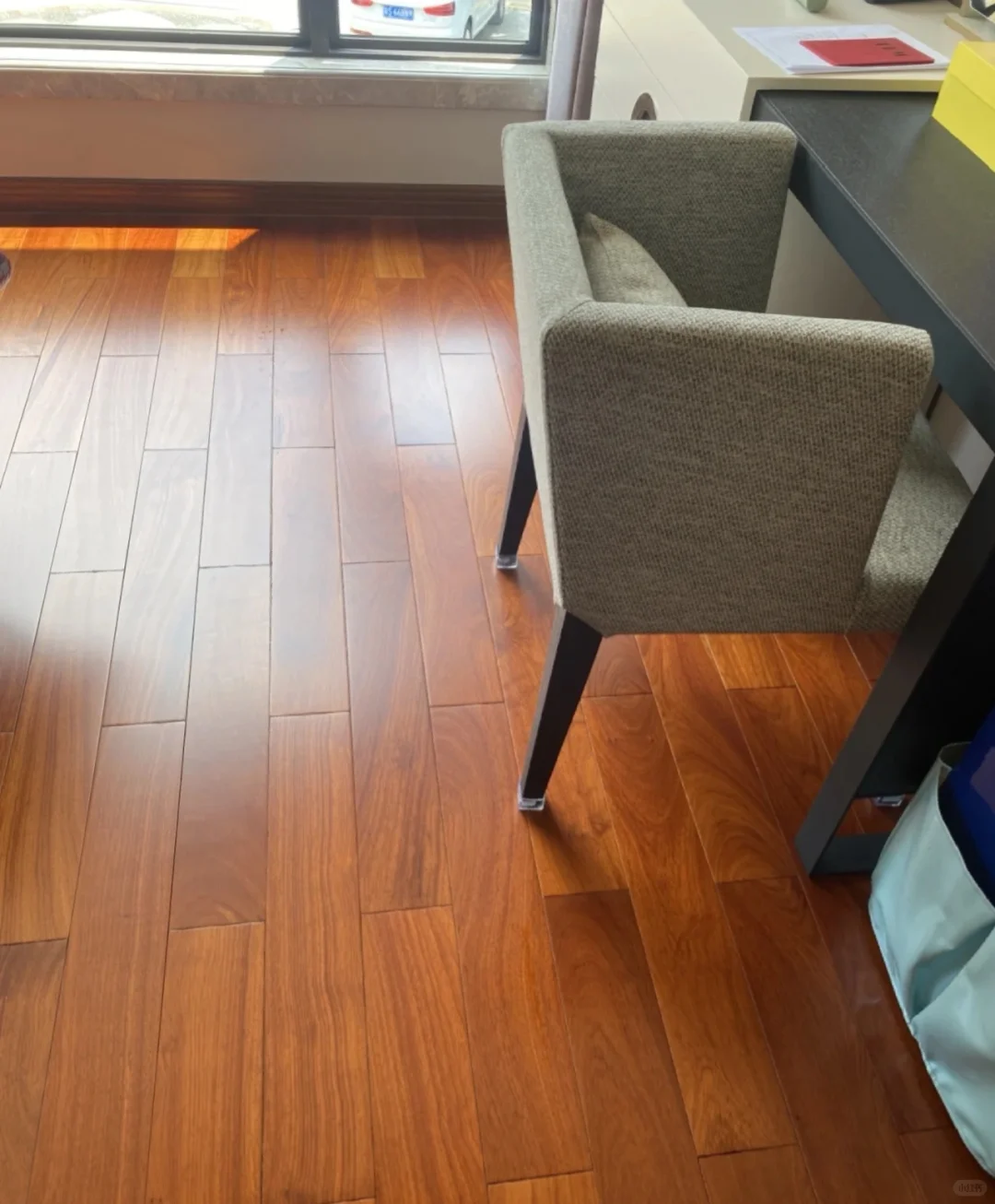 High Quality 14mm Three-Layer Padauk Wood Flooring UV Coated Natural Veneer Surface Stable for Outdoor Modern Interiors