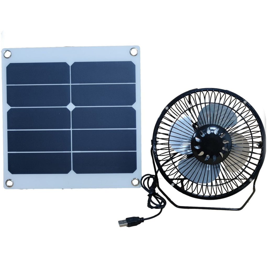 10W 12V Solar Panel and Fan RV Travel Car Camping Pet Chicken Coop Ventilator