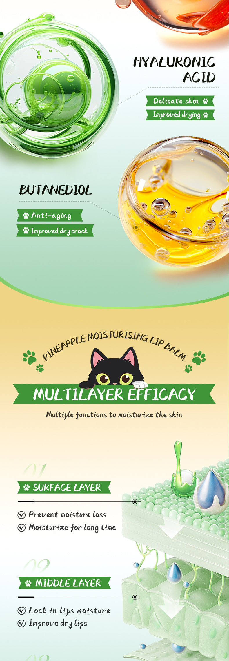 Pineapple Lip Balm SADOER Autumn and winter moisturizing lip balm wholesale for cross-border trade