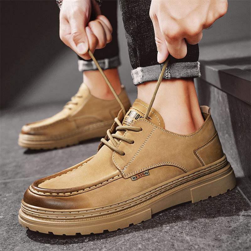 Men's Shoes Invisible Height Increase Martin Boots Men's Versatile Retro British Style Sports Casual Outdoor Work Trendy Boots