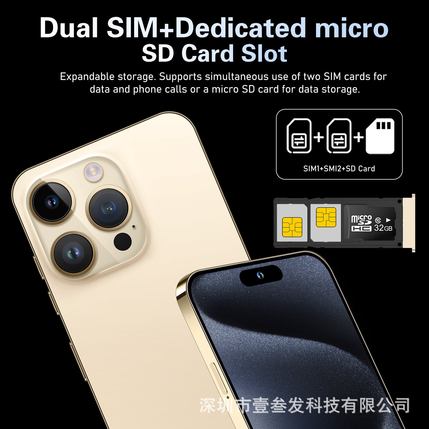 New Mobile Phone I15 ProMax Lingdong Island4+64G 6.5Inch Large Screen 4G Octa-Core Factory