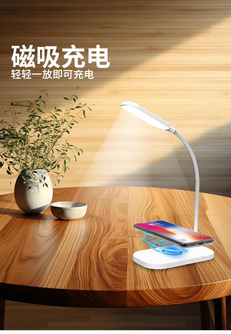 Three-level Light Adjustment Eye Protection Desk Lamp Multi-functional Wireless Charging Student Special Lamp Bright Enough Bedroom Reading Lamp