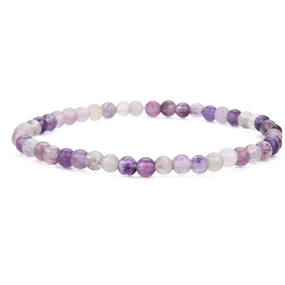 4mm Tiger Eye Stone Bracelet Small Natural Stone Striped Agate White Pine Beaded Moonstone Women's Bracelet