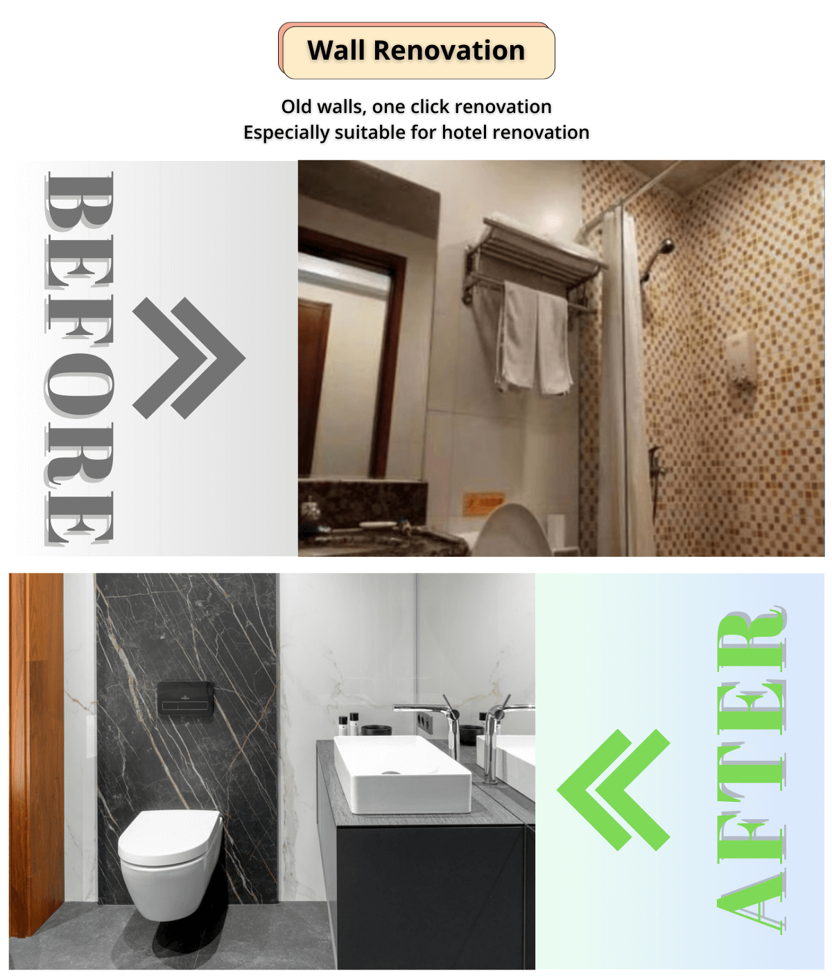 Waterproof Modern Wall Tile Spc Wall Panel for Bathroom
