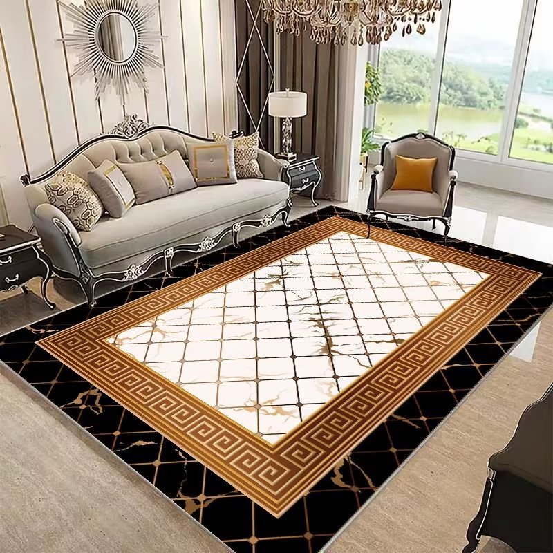 Crystal Velvet Carpet Luxury Stain-Resistant Easy Care Sofa Coffee Table Rug Home Bedroom Wear-Resistant Non-Slip Bedside Warm Blanket