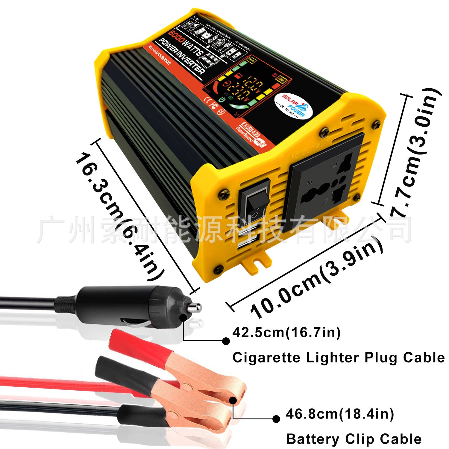 Vehicle Inverter500W 12V Turn110V 220V Smart Display car power inverter