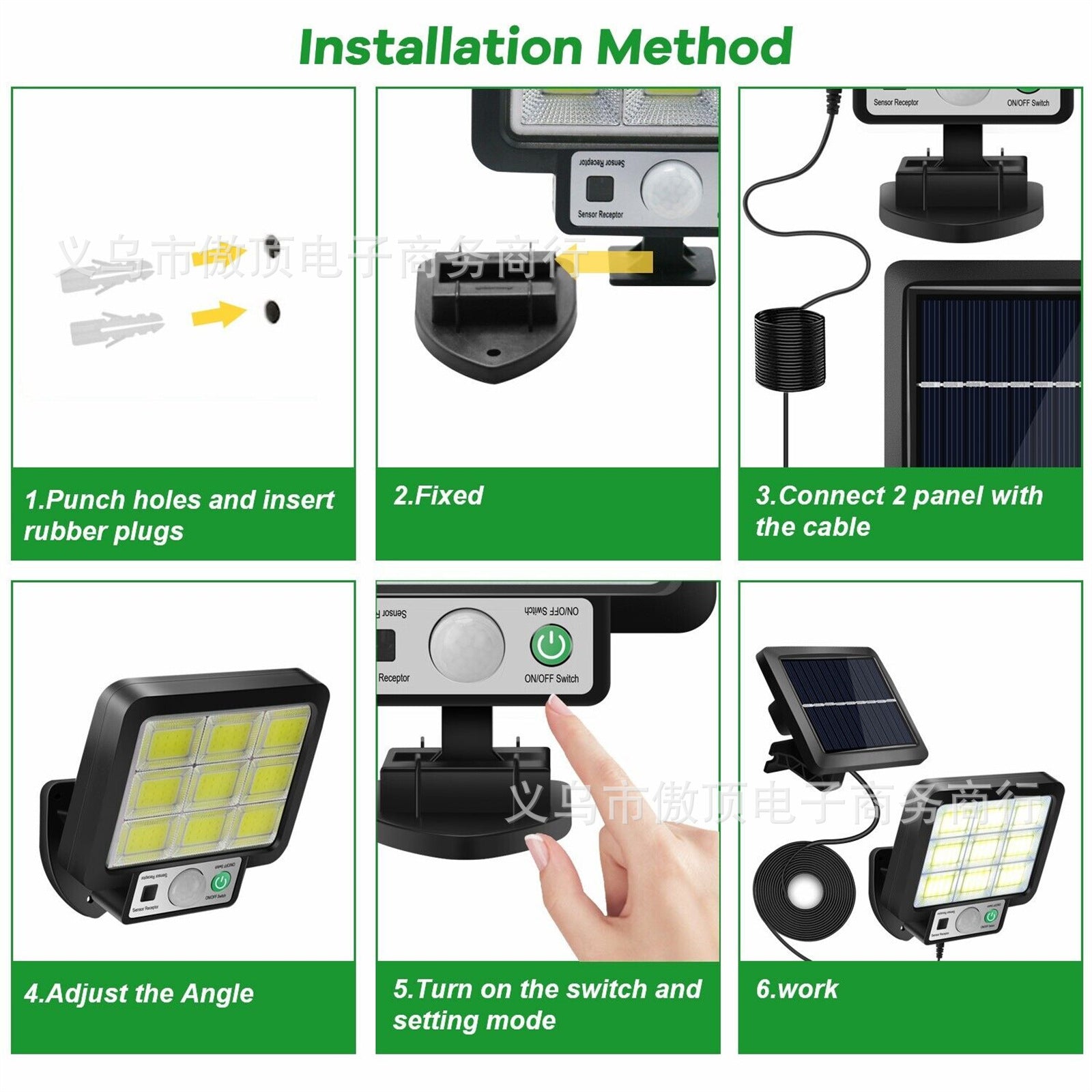 Solar Light Outdoor Split Wall Light Human Body Induction Garden Light Garden Landscape Light Street Light with Remote Control Emergency
