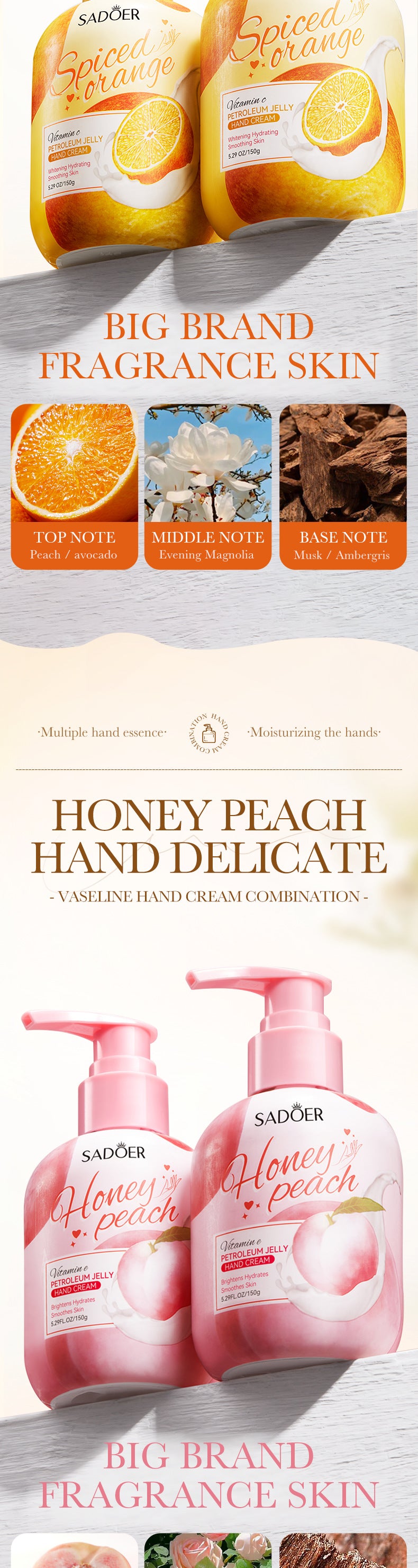 Vaseline Hand Cream150gSADOER Hydrating Anti-Cracking Press Hand Cream  Wholesale