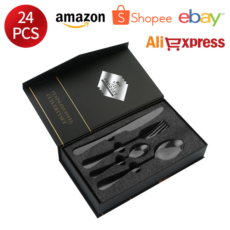 1010Stainless Steel Cutlery Knife Fork Spoon24Set of Western Steak Knives and Forks6Set for One Person