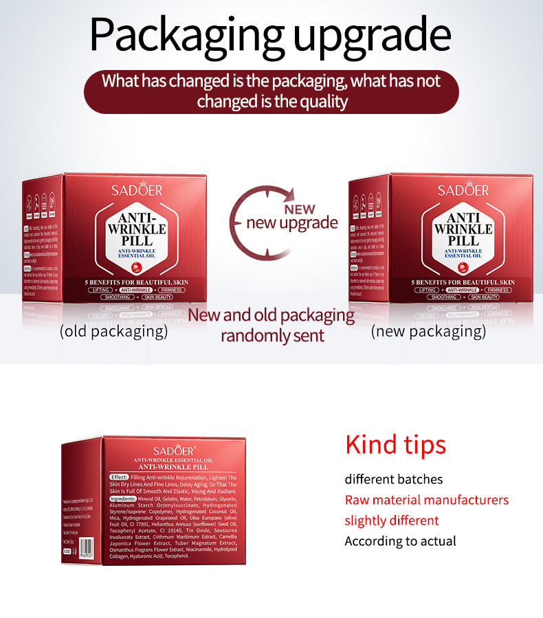 Anti-Wrinkle Pills Anti-Wrinkle Essence Oil SADOER Firming, Moisturizing and Rejuvenating Essence Cross-Border Foreign Trade Wholesale