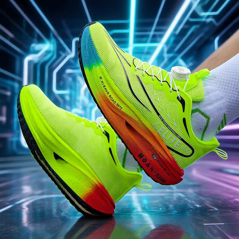 Feiteng6New Style Real Explosive Carbon Plate High Elastic Cushioning Running Shoes Luminous Casual fashion Couple Rotating Buckle Sneakers