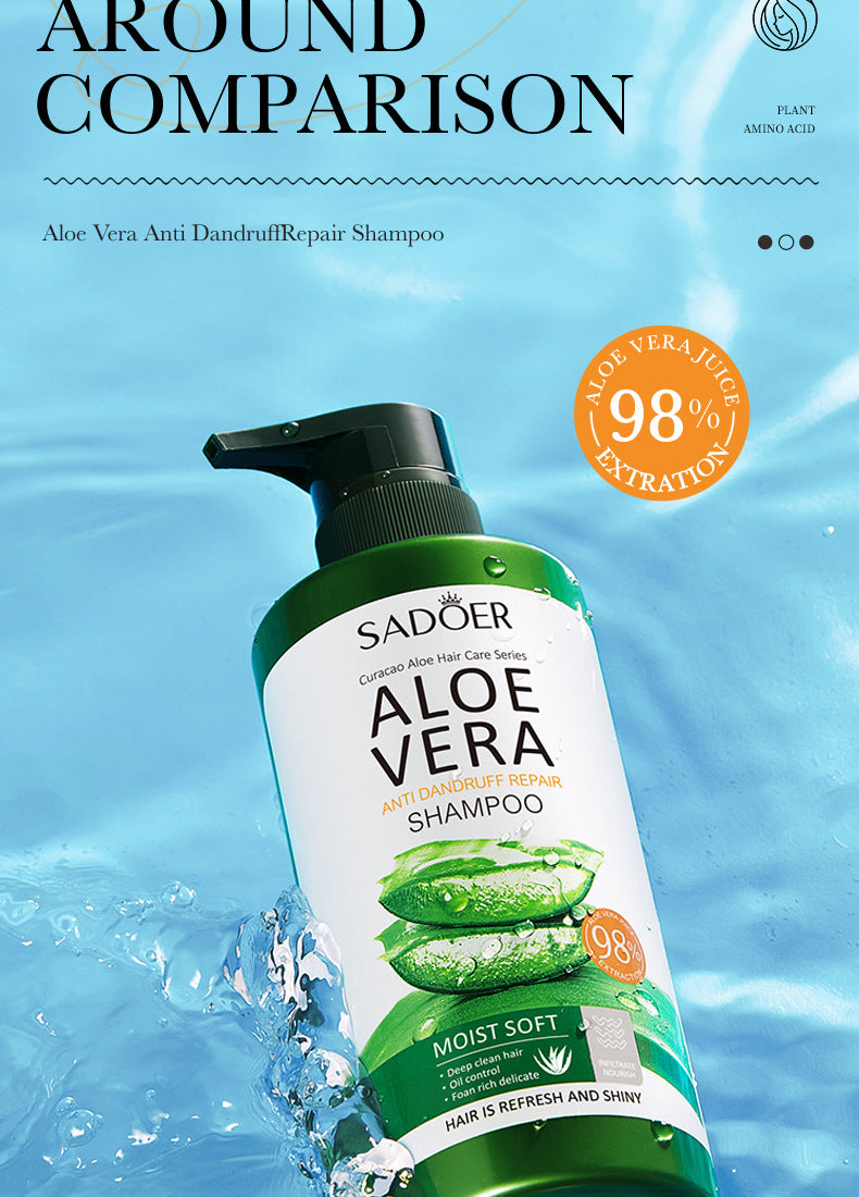 Aloe Vera Shampoo500ml SADOER Hydrating, cleansing, refreshing conditioner  foreign trade wholesale