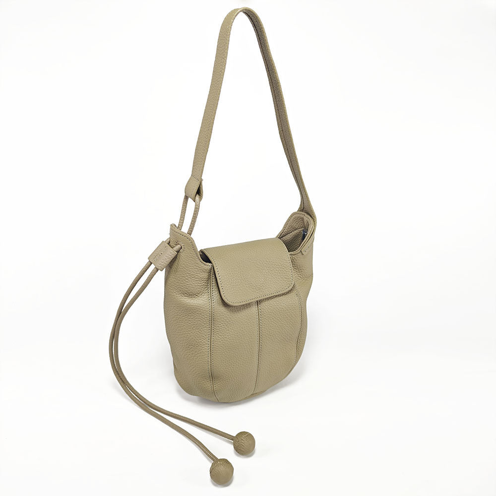 Genuine Leather Bucket Bag2025Autumn and Winter New Women's Bag Casual Fashion Versatile Single Shoulder Crossbody Large Capacity Pumpkin Bag