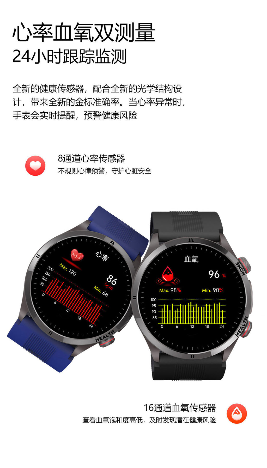 S26Air Pump Blood Pressure Smart Watch Blood Sugar Blood Oxygen Bluetooth Call Heart Rate Monitoring Air Pump Blood Pressure Watch S22
