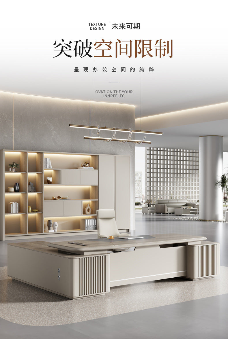 Painted Executive Desk Large Desk President Leader Chairman Manager Office Simple Modern Office Desk and Chair Set