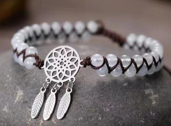 Amethyst Bracelet Men's Volcanic Stone Long Blue Point Bracelet Pyrite White Pine Braided Bracelet