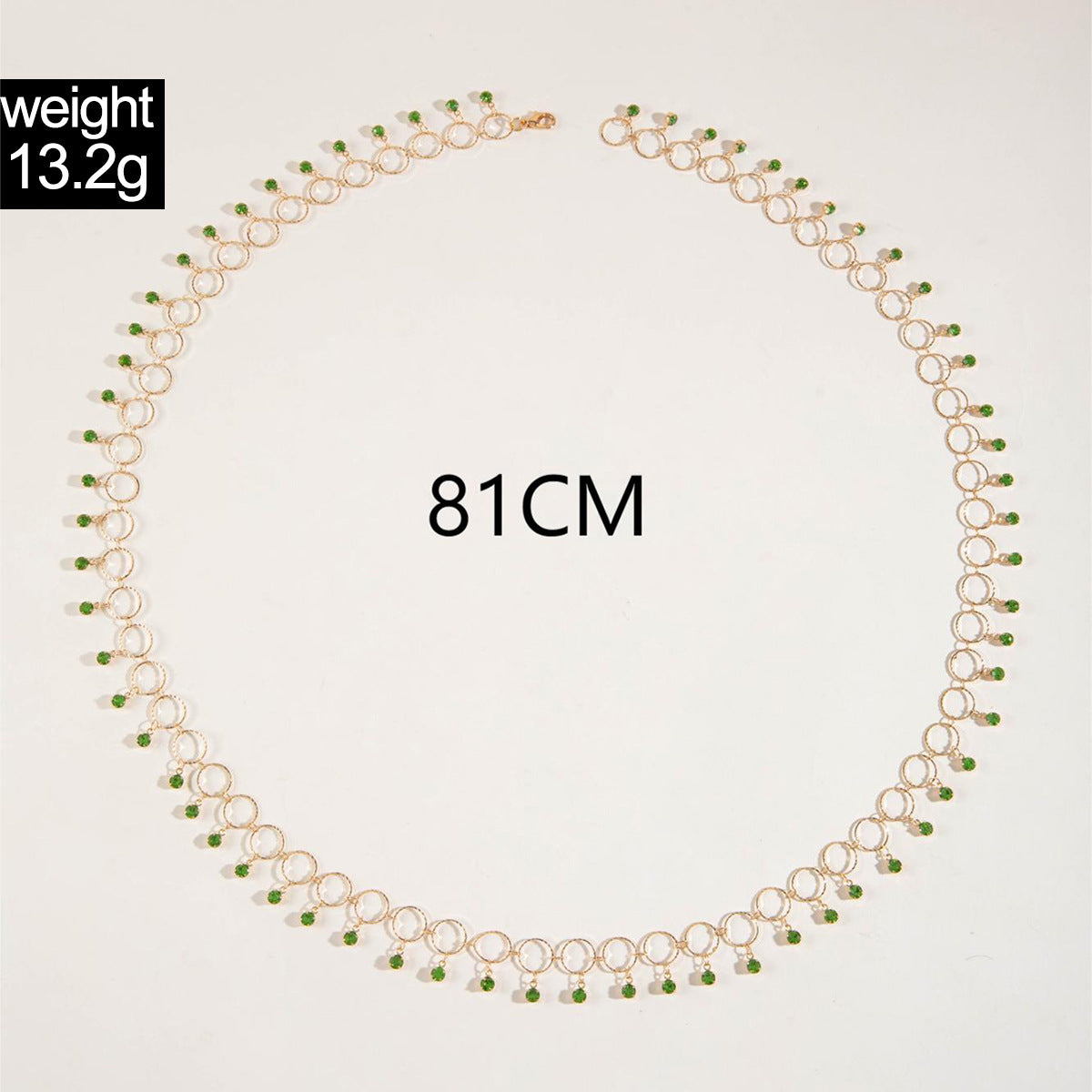 Simple Colorful Beaded Tassel y Chain Necklace Elegant Versatile Diamond-Studded Sweater Chain Jewelry