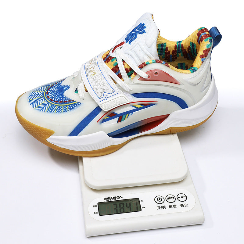 Summer Trendy Fashion Breathable Comfortable Sports Men's Shoes Youth High Elastic Practical Wear-resistant Rubber Sole Basketball Shoes