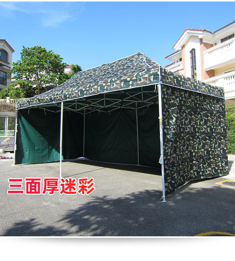 Night Market Stall Tent with Enclosure Transparent Four-Sided Windproof Rainproof Foldable Enclosure Four-Leg Umbrella Canopy Sunshade