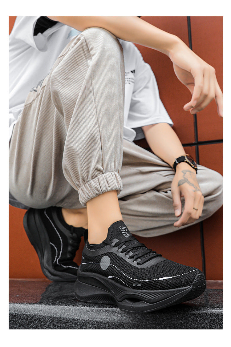 Summer Fly Electric Rebound Shock Absorption Running Shoes Men's Shoes Fly Weave Breathable Comfortable Physical Exam Training Marathon Sports Shoes