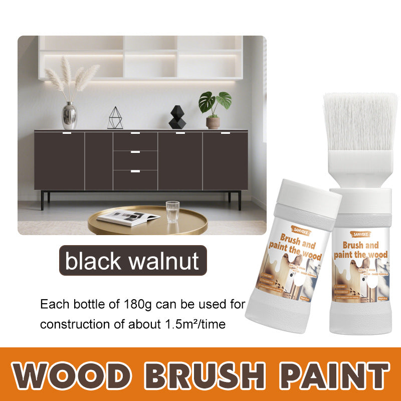 Hot Sale Odorless Water-Based Wood Paint with Brush for Furniture Renovation, Wood Door Color Change, Indoor and Outdoor Universal