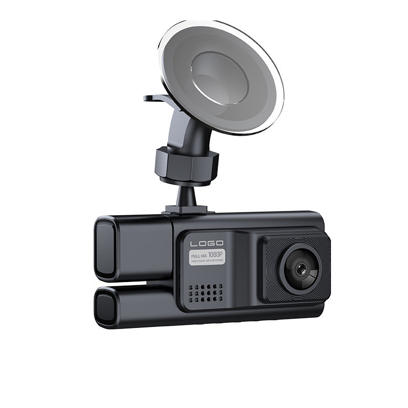 New S19HD Night Vision Three-Channel Dash Cam1080P HD Rearview Mirror Three-Lens Reversing Image