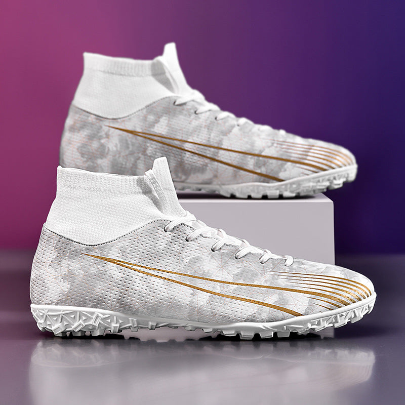 Football shoes high-top training shoes for teenagers, middle and primary school students AG Long Spike Broken Spike Rubber Spike Soccer Shoes