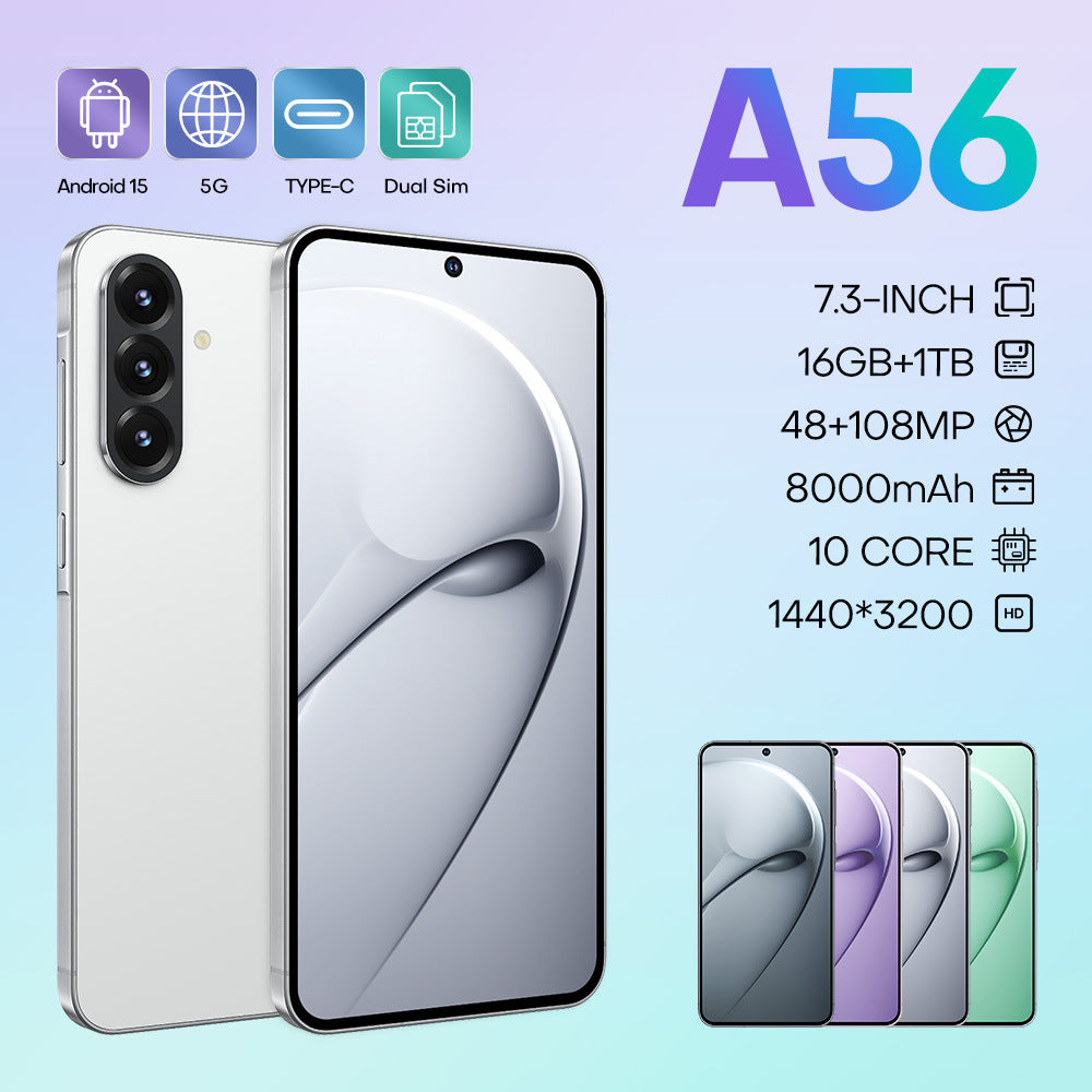 A56New Smart5G Mobile Phone7.3incell Notch Screen16+1TB Wholesale Source Factory