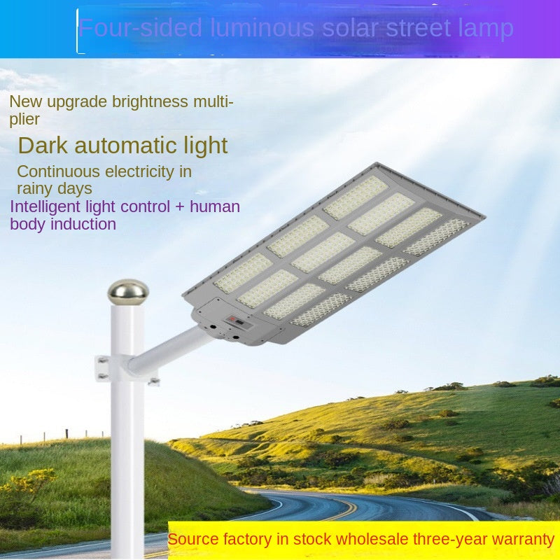 Super Bright Integrated Solar Street Light High Power LED Intelligent Induction ABS Body IP65 for Outdoor Garden Rural Street