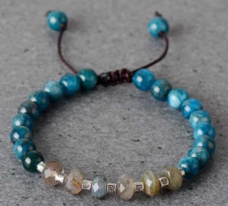 Tiger Eye Elastic Bracelet Adjustable Colorful Beaded Handmade Wrapped Bracelet Volcanic Double Row Woven Bracelet