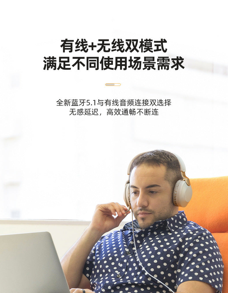 Wireless Headset Bluetooth Earphones with Mic Comfortable to Wear Long Battery Life High Sound Quality High Fidelity