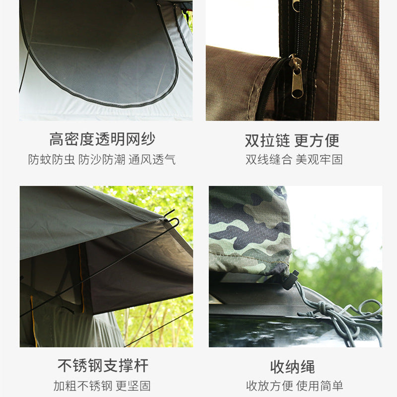 Large Space Triangular Roof Tent3-5Outdoor Camping Automatic Soft Top Car Tent Quick Open Rainproof