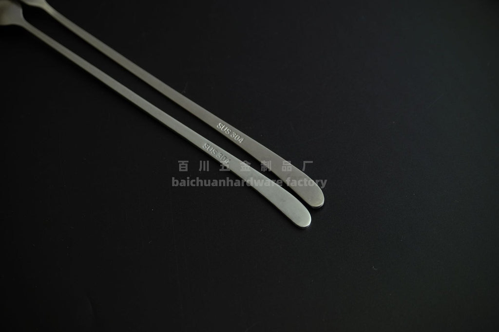 304Stainless Steel Creative Smiley Face Slanted Handle Laser Spoon Chopsticks Fork Student Tableware Full Set Gift Children's Tableware