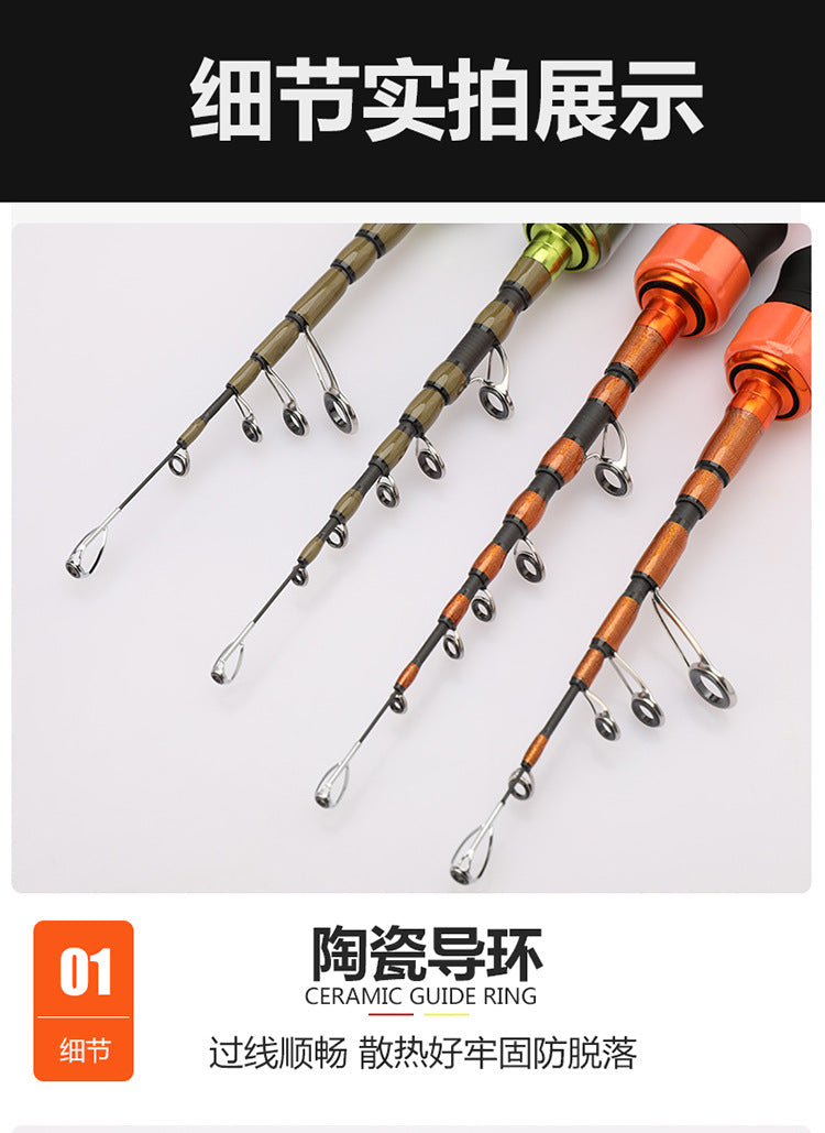 Ultra Short Mini Micro Rod Telescopic Lure Rod Portable Multi-Section UL Stream Mouth Rod Micro Lure Rod