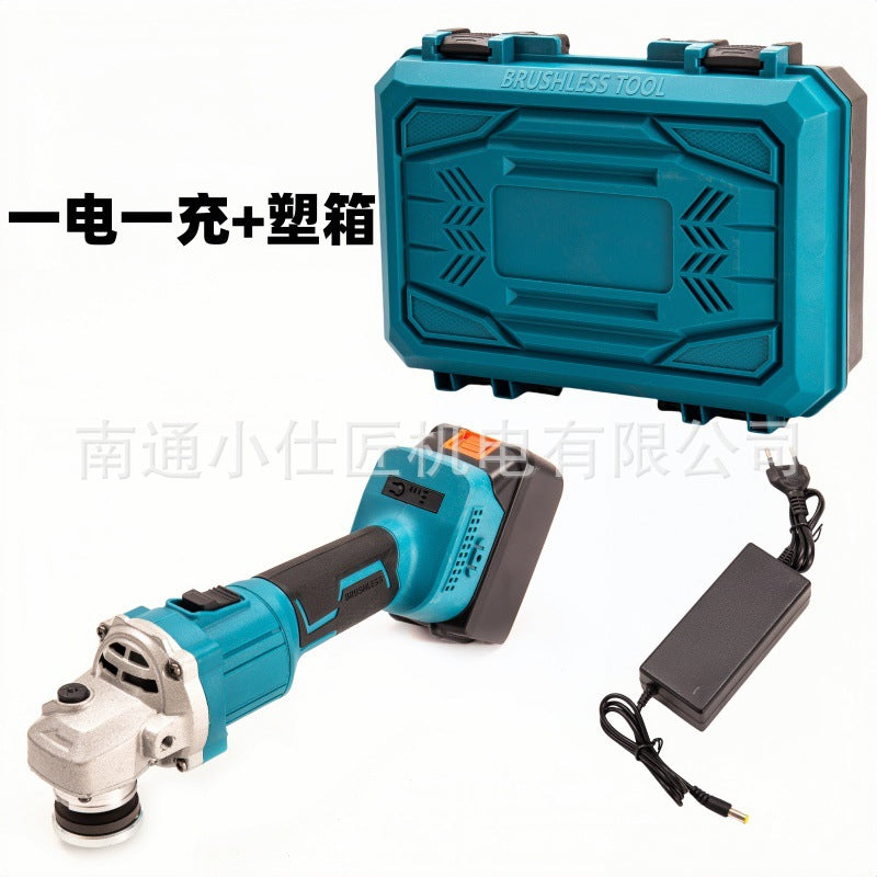 Two Batteries and One Charger Cross-Border Brushless Angle Grinder Cordless Handheld Household Grinding Cutting Angle Grinder
