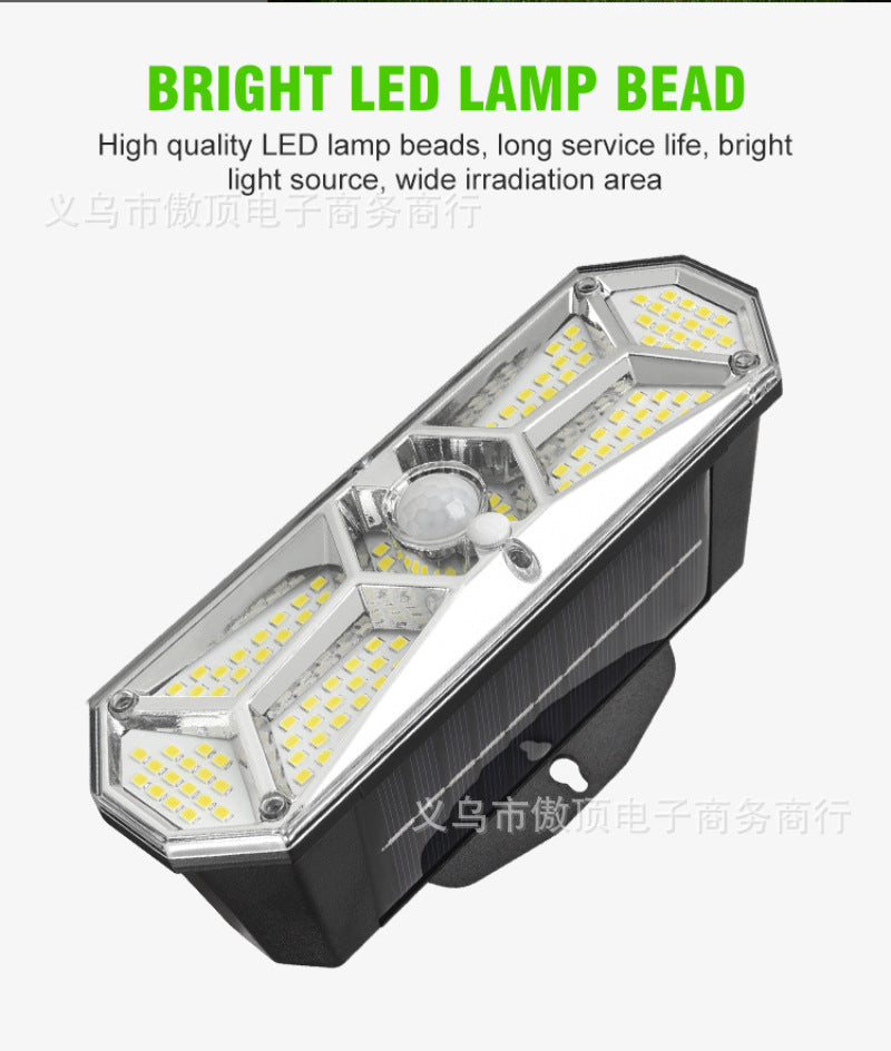 New Outdoor Solar Wall Light LED Human Body Sensor Light Waterproof Street Light Super Bright Garden Courtyard Light