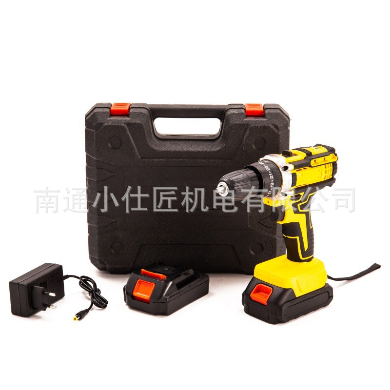 One Battery One Charger Cross-Border Export Model Multi-Functional Cordless Drill Household Brushless Rechargeable Drill Electric Screwdriver