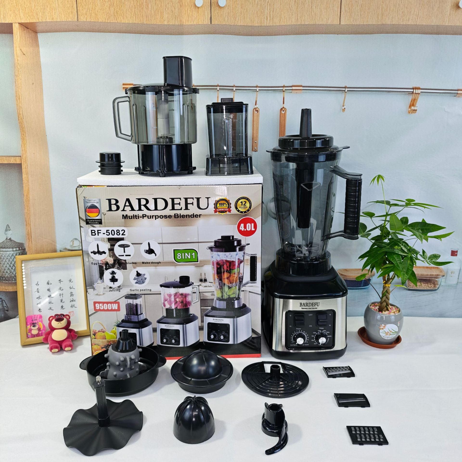 4L8in1blender Stainless Steel High-Power Pure Copper Blender Meat Grinder Ice Crusher Juicer Blender