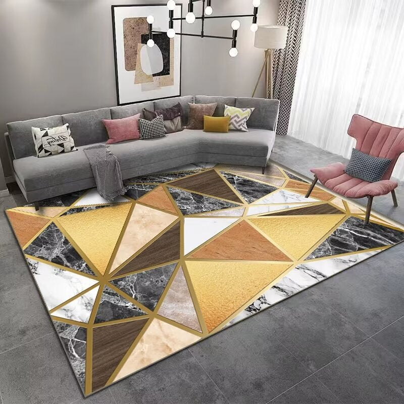 High-End Living Room Sofa Coffee Table Rug Light Luxury New Chinese Style Nordic Simple Modern Abstract Bedroom Full Carpet