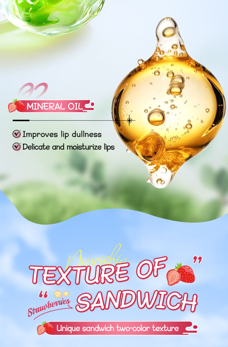 Full English Fruit Filled Temperature Changing Lip Balm SADOER Hydrating Moisturizing Temperature Changing Lip Balm for Foreign Trade