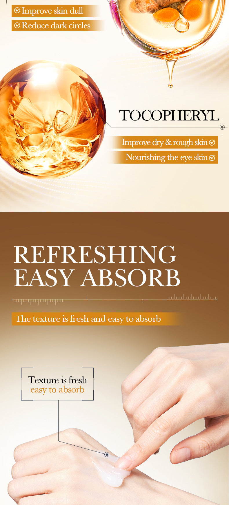 Turmeric Antioxidant Skin Rejuvenation Eye Cream BIOAOUA Brightening, moisturizing and moisturizing eye cream cross-border foreign trade wholesale