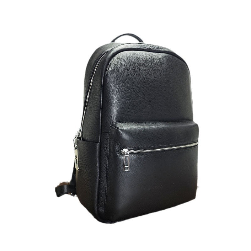 Men's Fingerprint Lock Bag Genuine Leather Business Backpack Men's Fashion School Bag Large Capacity Laptop Bag Travel Backpack