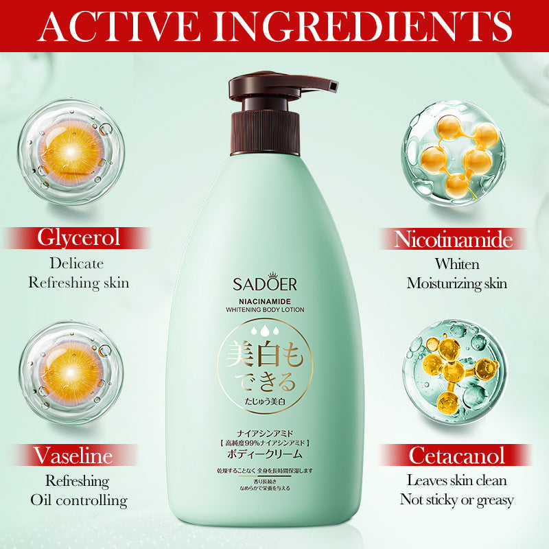 Cross-border Niacinamide Whitening Body Lotion500g Brightening Skin Body Cream Foreign Trade Skin Care Products Manufacturer Wholesale