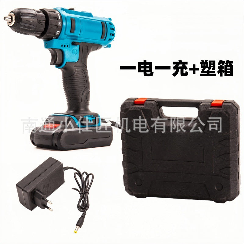 Cross-Border Foreign Trade Handheld Portable Lithium Electric Drill Multi-Function High-Power Rechargeable Impact Electric Drill Electric Screwdriver