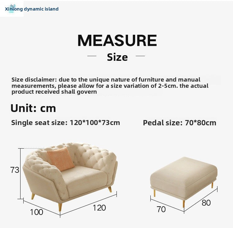 Cream Style Zipper Sofa Light Luxury Fabric French Retro Large and Small Apartment Living Room American Simple Straight Row Skin Feel Velvet
