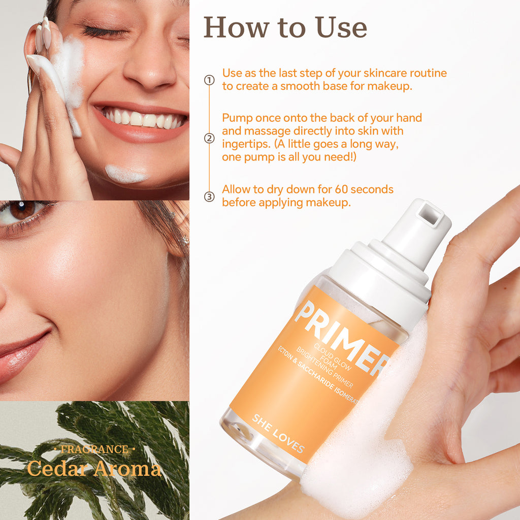 SheLoves Foam before makeup application Hot-selling Makeup Primer Foam Isolation Cream Brightening Skin Tone Primer
