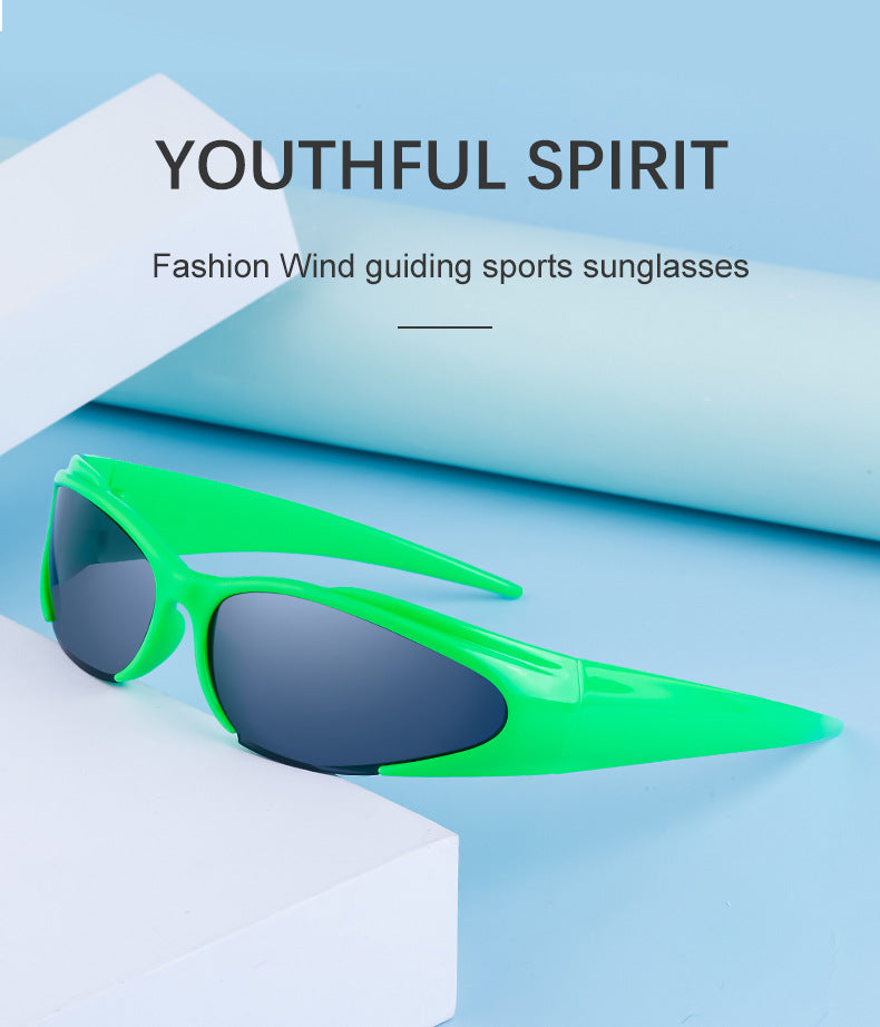 European and American Sports Windproof Cycling Sunglasses for Men and Women Sun Protection Personality Y2K Millennium Sunglasses Glasses Glasses