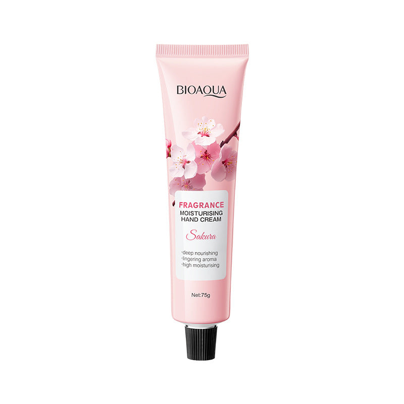 Flower Moisturizing Hand Cream BIOAOUA Autumn and Winter Sakura Moisturizing Hand Cream Cross-Border Foreign Trade Wholesale