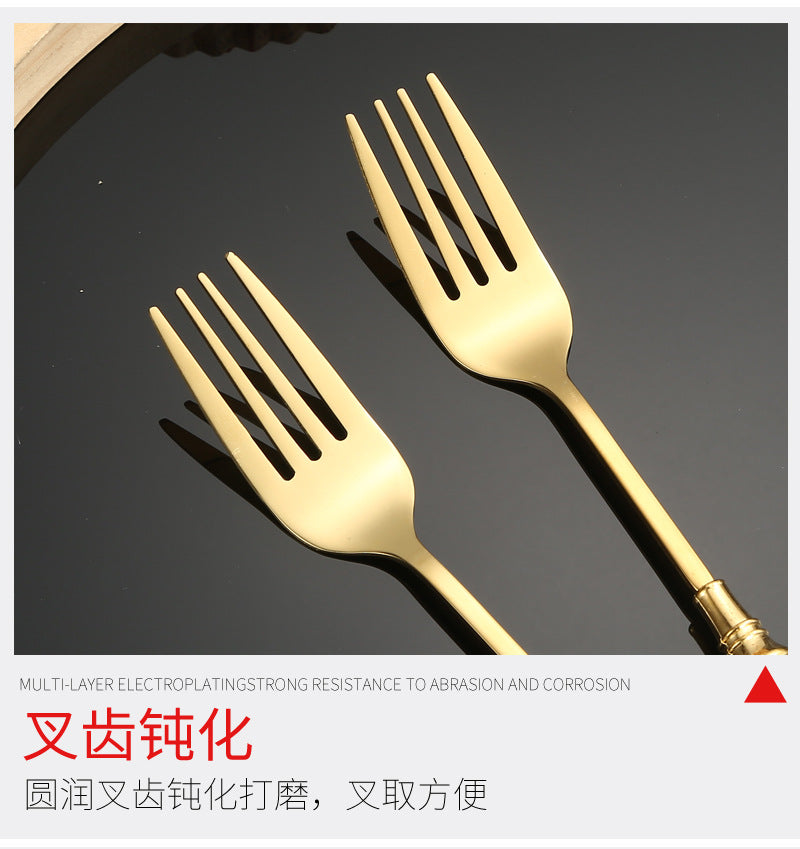 Stainless Steel Cutlery Restaurant Western Steak Knife Fork Imitation Marble Pattern Ceramic Handle Knife Fork Spoon Tea Spoon Tea Fork Set