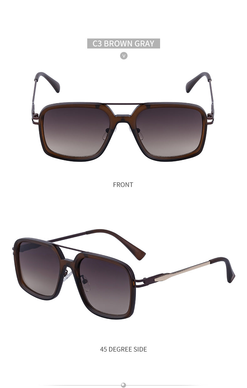 2025New style sunglasses for men with a high-end feel, vintage driving sunglasses, square frame glasses wholesale